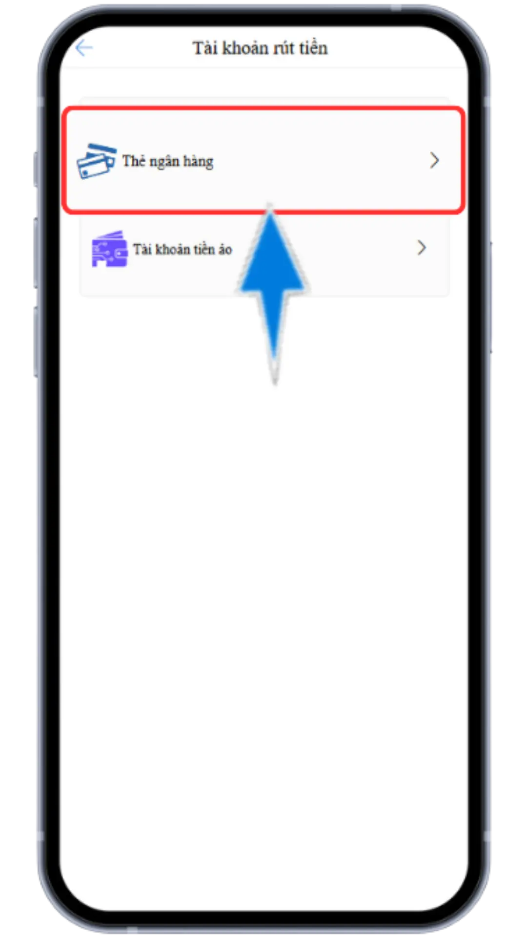 Bước 3: Chọn THẺ NGÂN HÀNG